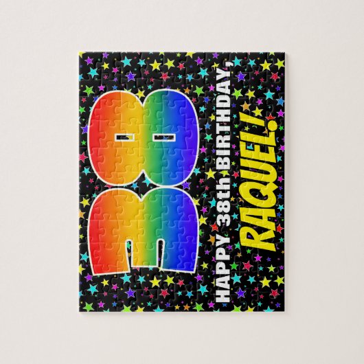 38e verjaardag — Fun, kleurrijk Star Field Pattern Legpuzzel (Verticaal)