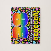 38e verjaardag — Fun, liefhebbende hartvormen + "3 Legpuzzel (Verticaal)