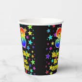 38e verjaardag: Fun Stars Pattern en Rainbow 38 Papieren Bekers (Links)