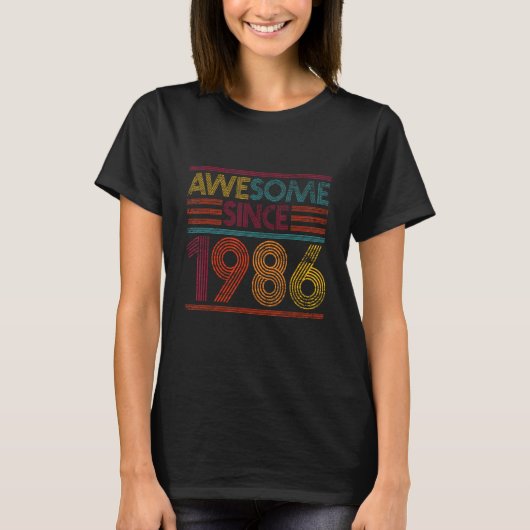 38e verjaardag geschenken Retro - Geweldige sinds T-shirt (Voorkant)