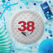 38e verjaardag golfbal design papier Bord (Feest)