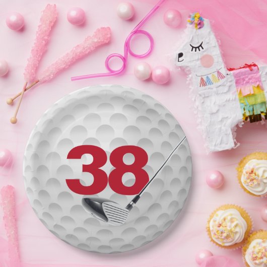 38e verjaardag golfbal design papier Bord (Feest)