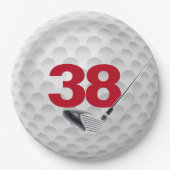 38e verjaardag golfbal design papier Bord (Voorkant)