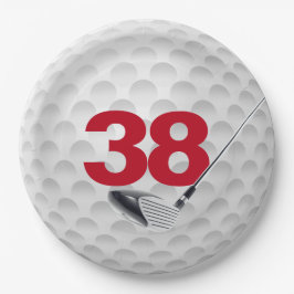 38e verjaardag golfbal design papier Bord
