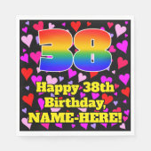 38e verjaardag: Heatten, regenboognr. 38 Servet (Voorkant)