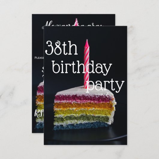 38e verjaardag kaart (Voorkant / Achterkant)