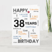 38e verjaardag Kaart (Voorkant)