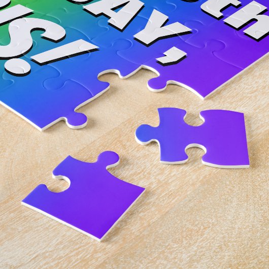 38e verjaardag: kleurrijk, vun regenboogpatroon #  legpuzzel (Zijkant)