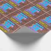 38e verjaardag: Leuk, Urban Graffiti geïnspireerd  Cadeaupapier (Hoek)