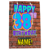 38e verjaardag: Leuk, Urban Graffiti geïnspireerd Medium Cadeauzakje (Voorkant)