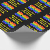 38e verjaardag: Leuke, kleurrijke regenboog geïnsp Cadeaupapier (Hoek)