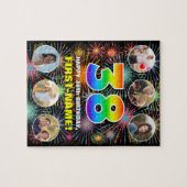 38e verjaardag: Leuke regenboog #, aangepaste naam Legpuzzel (Horizontaal)