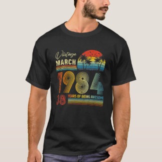 38e verjaardag maart 1984 38 jaar oude geschenk t-shirt