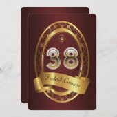 38e verjaardag, man verjaardagsfeestvrouw, elegant kaart (Voorkant / Achterkant)