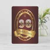 38e verjaardag, man verjaardagsfeestvrouw, elegant kaart (Staand voorkant)