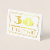 38e verjaardag; naam + Art Deco geïnspireerd look  Folie Kaarten (Voorkant)