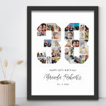 38e verjaardag nummer 38 aangepaste fotocollage poster<br><div class="desc">Vier 38e verjaardag met dit gepersonaliseerde nummer 38 fotocollage poster. Dit aanpasbare geschenk is ook perfect voor trouwdag. Het is een geweldige manier om waardevolle herinneringen van je bruiloft en getrouwd leven weer te geven. Het poster bevat een collage van foto's die die speciale momenten vastleggen, en het kan worden...</div>