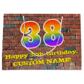 38e verjaardag: Plezier, op graffiti geïnspireerde Groot Cadeauzakje (Voorkant)