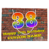 38e verjaardag: Plezier, op graffiti geïnspireerde Groot Cadeauzakje (Achterkant)