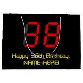 38e verjaardag: Red Digital Clock Style "38" + naa Groot Cadeauzakje (Achterkant)