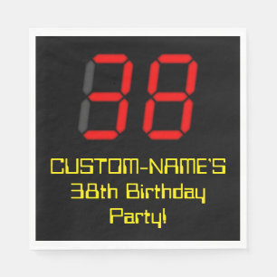 38e verjaardag: Red Digital Clock Style "38" + naa Servet
