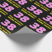 38e verjaardag: roze strepen en harten "38" + naam cadeaupapier (Hoek)