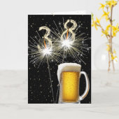 38e Verjaardag Sparklers met Beer Mok Kaart (Gele Bloem)