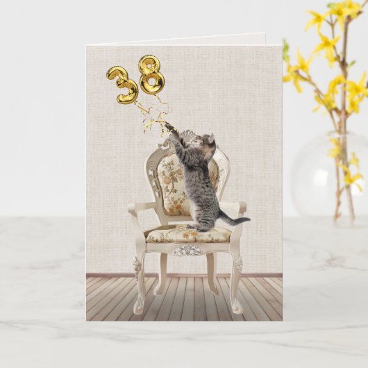 38e verjaardag van de ballonnen en de kat van de t kaart (Gele Bloem)