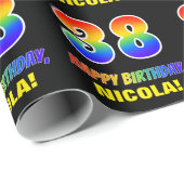 38e verjaardag: Vet, Vun, eenvoudig, regenboog 38 Cadeaupapier (Rol Hoek)