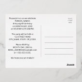 38e verjaardag: Vette, kleurrijke Fireworks-look Folie Uitnodiging Briefkaart (Achterkant)