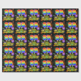 38e verjaardag: vuurwerk, regenboogblik # "38" cadeaupapier
