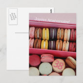 38ste Franse verjaardag Macaron-Joyeux Anniversair Briefkaart (Voorkant / Achterkant)