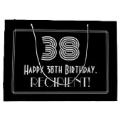 38ste verjaardag — Art Deco geïnspireerde look "38 Groot Cadeauzakje (Achterkant)