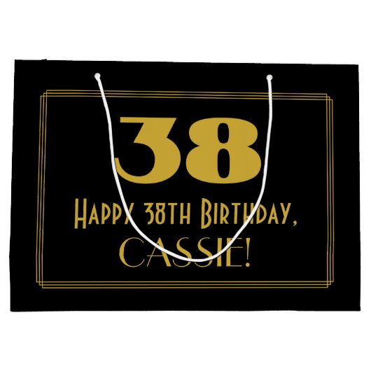 38ste verjaardag — Art Deco geïnspireerde look "38 Groot Cadeauzakje (Achterkant)