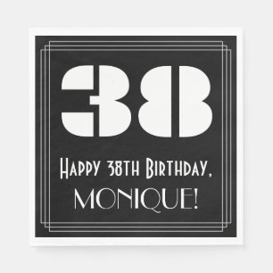 38ste verjaardag: Art Deco Geïnspireerde look "38" Servet