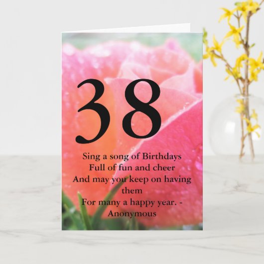 38ste Verjaardag Kaart (Gele Bloem)