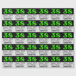 38ste verjaardag - Nerdy / Geeky stijl "38" en naa Cadeaupapier