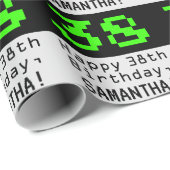 38ste verjaardag - Nerdy / Geeky stijl "38" en naa Cadeaupapier (Rol Hoek)