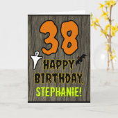 38ste verjaardag: Spooky Halloween Thema, aangepas Kaart (Gele Bloem)