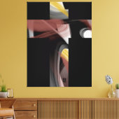 38x50" Trend Abstract Art Black White Powdery  Canvas Afdruk (Insitu (Woonkamer))