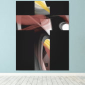 38x50" Trend Abstract Art Black White Powdery  Canvas Afdruk (Insitu (Houten vloer))