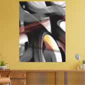 38x50" Trend Abstract Art Black White Powdery  Canvas Afdruk (Insitu (Woonkamer))