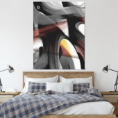 38x50" Trend Abstract Art Black White Powdery  Canvas Afdruk (Insitu (Slaapkamer))