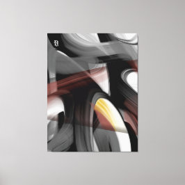 38x50" Trend Abstract Art Black White Powdery  Canvas Afdruk