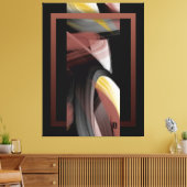 38x50" Trend Abstract Art Black White Powdery  Canvas Afdruk (Insitu (Woonkamer))