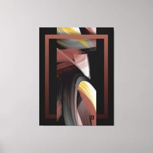 38x50" Trend Abstract Art Black White Powdery  Canvas Afdruk (Voorkant)