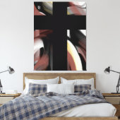 38x50" Trend Abstract Art Black White Powdery  Canvas Afdruk (Insitu (Slaapkamer))