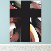 38x50" Trend Abstract Art Black White Powdery  Canvas Afdruk (Insitu (Houten vloer))