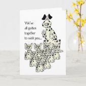 3919 Hond Dalmation, en de Grappige Verjaardag van Kaart (Gele Bloem)