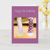 3922 Crazy Socks, 13e verjaardag Kaart (Gele Bloem)